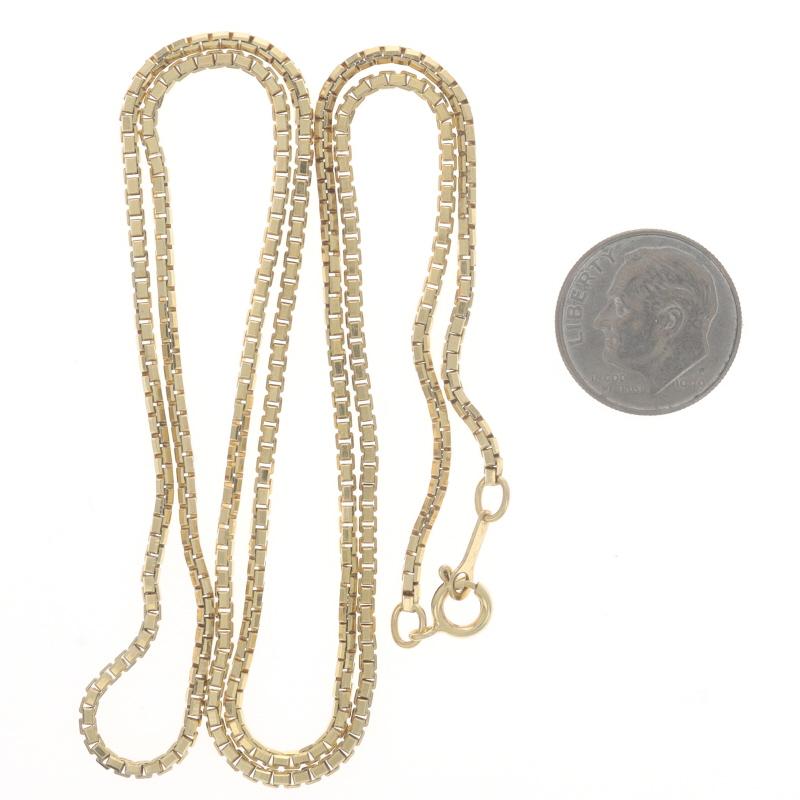 De las mujeres Collar Cadena Caja Oro Amarillo 23 3/4