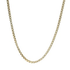 Yellow Gold Box Chain Necklace 24 1/4" 14k Italy