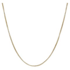 Yellow Gold Box Chain Necklace 24" - 14k