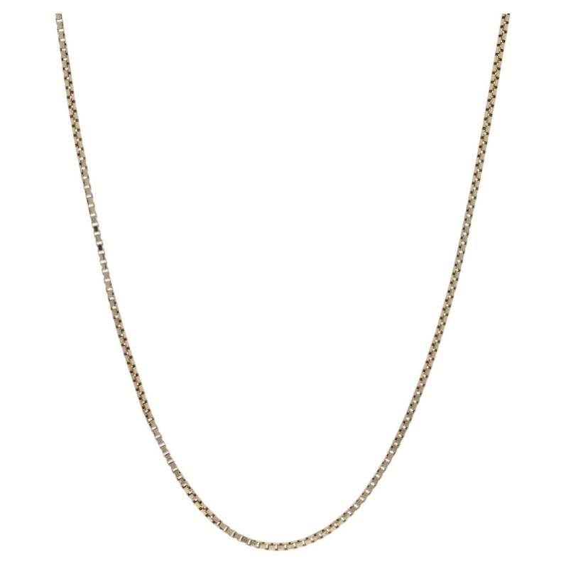 Yellow Gold Box Chain Necklace 24" - 18k For Sale