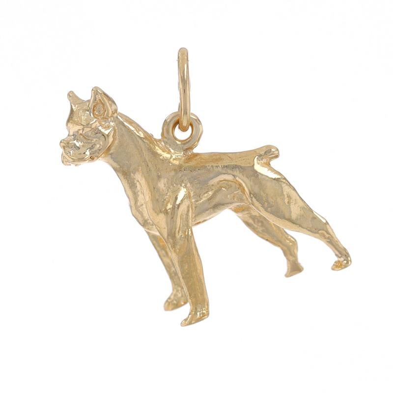 Metal Content: 14k Yellow Gold

Theme: Boxer Dog, Pet Canine

Measurements

Tall: 27/32