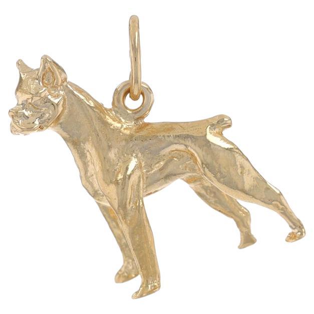 Yellow Gold Boxer Dog Charm - 14k Pet Canine For Sale