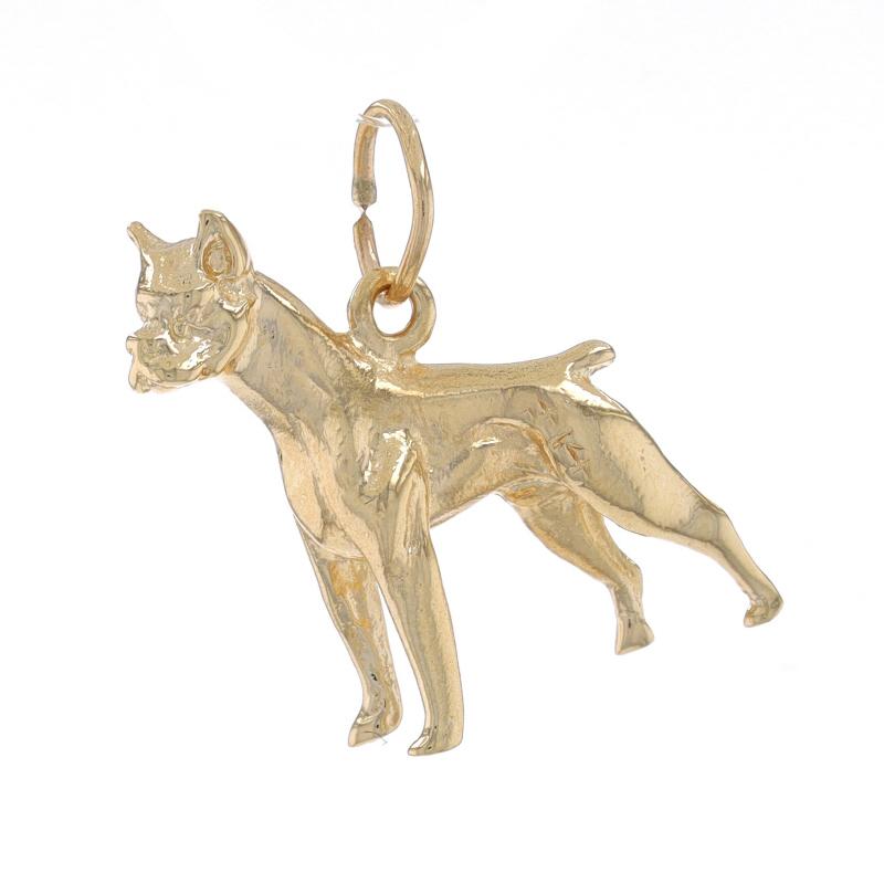 Metal Content: 14k Yellow Gold

Theme: Boxer Dog, Pet Canine

Measurements

Tall: 13/16