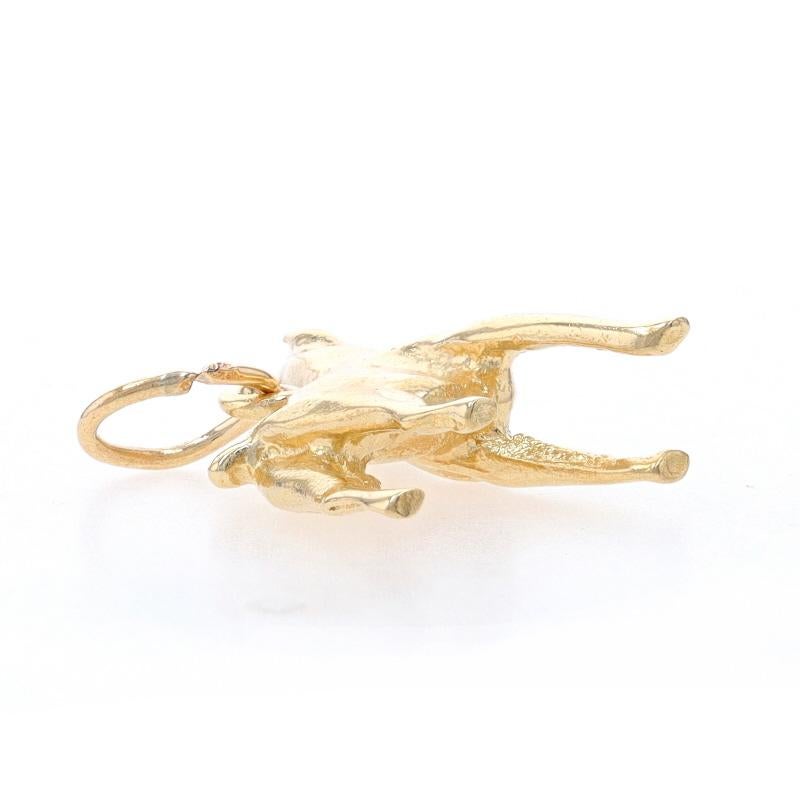 Yellow Gold Boxer Dog Charm - 14k Pet Canine Standing In Excellent Condition For Sale In Greensboro, NC