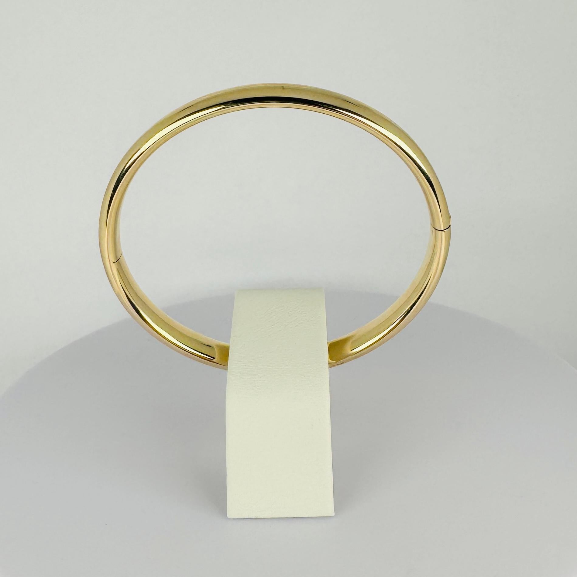 Bracelet en or jaune 14 carats, largeur de l'anneau 7 mm avec fermoir boîte sécurisée 4