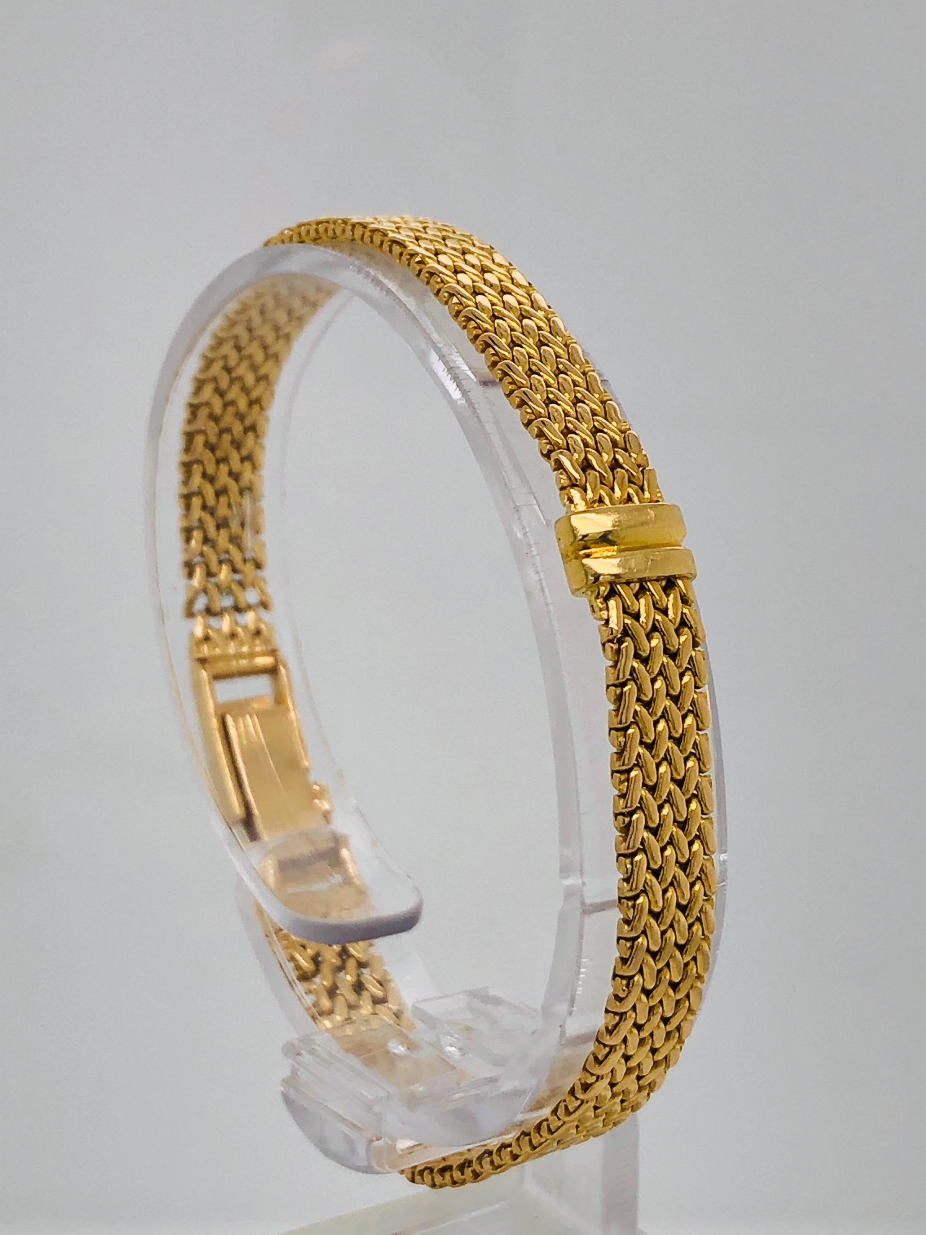 Artisan Yellow Gold Bracelet 18 Karat Mesh Braided