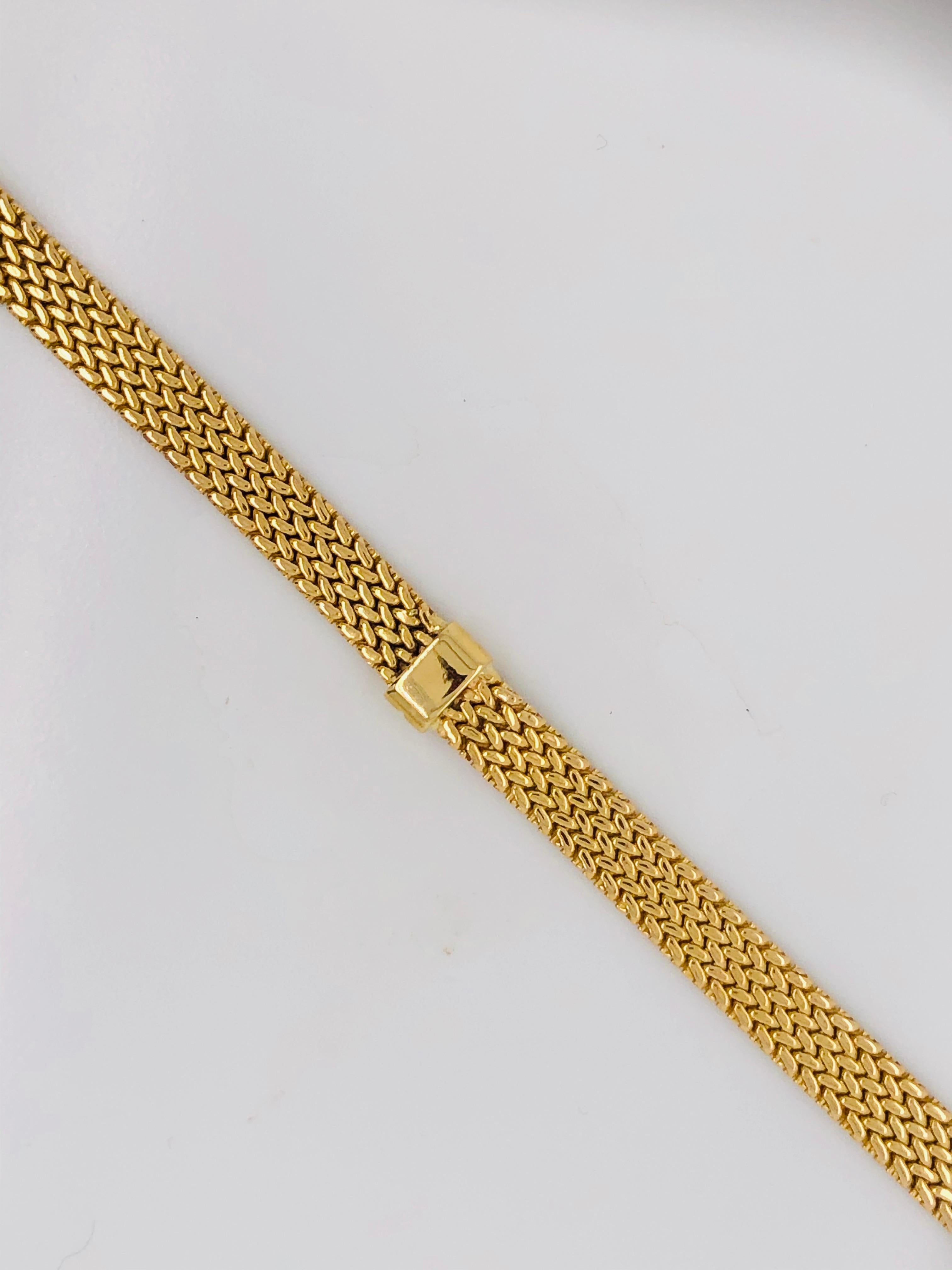 Women's Yellow Gold Bracelet 18 Karat Mesh Braided