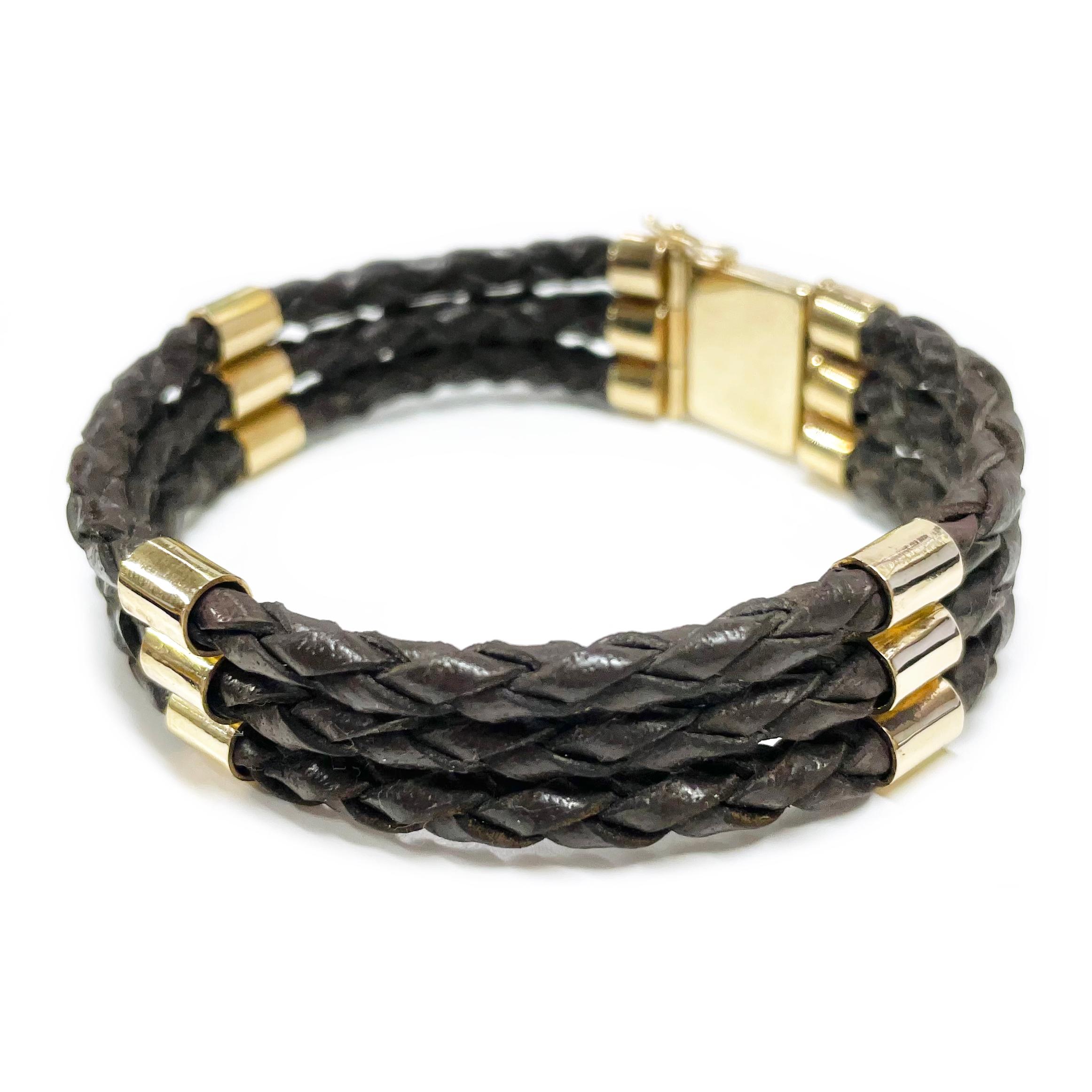 mens gold braided bracelet
