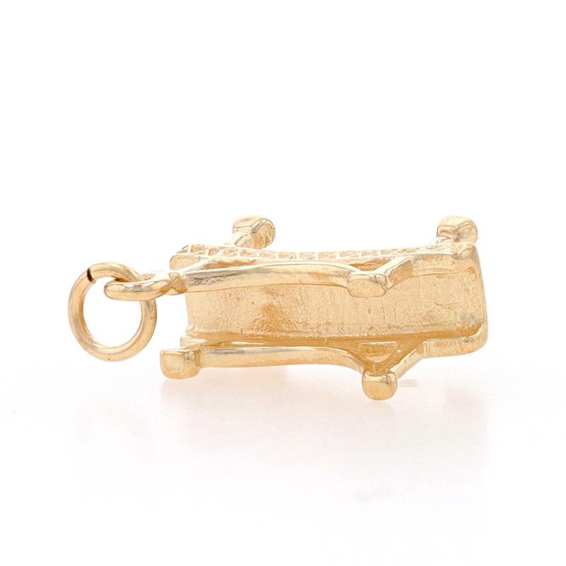 Yellow Gold Bridge Charm - 14k Transportation Connection Structure Travel In Excellent Condition For Sale In Greensboro, NC