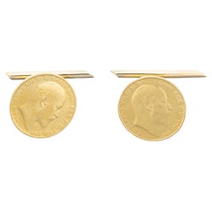 Yellow Gold British Full Sovereign Cufflinks
