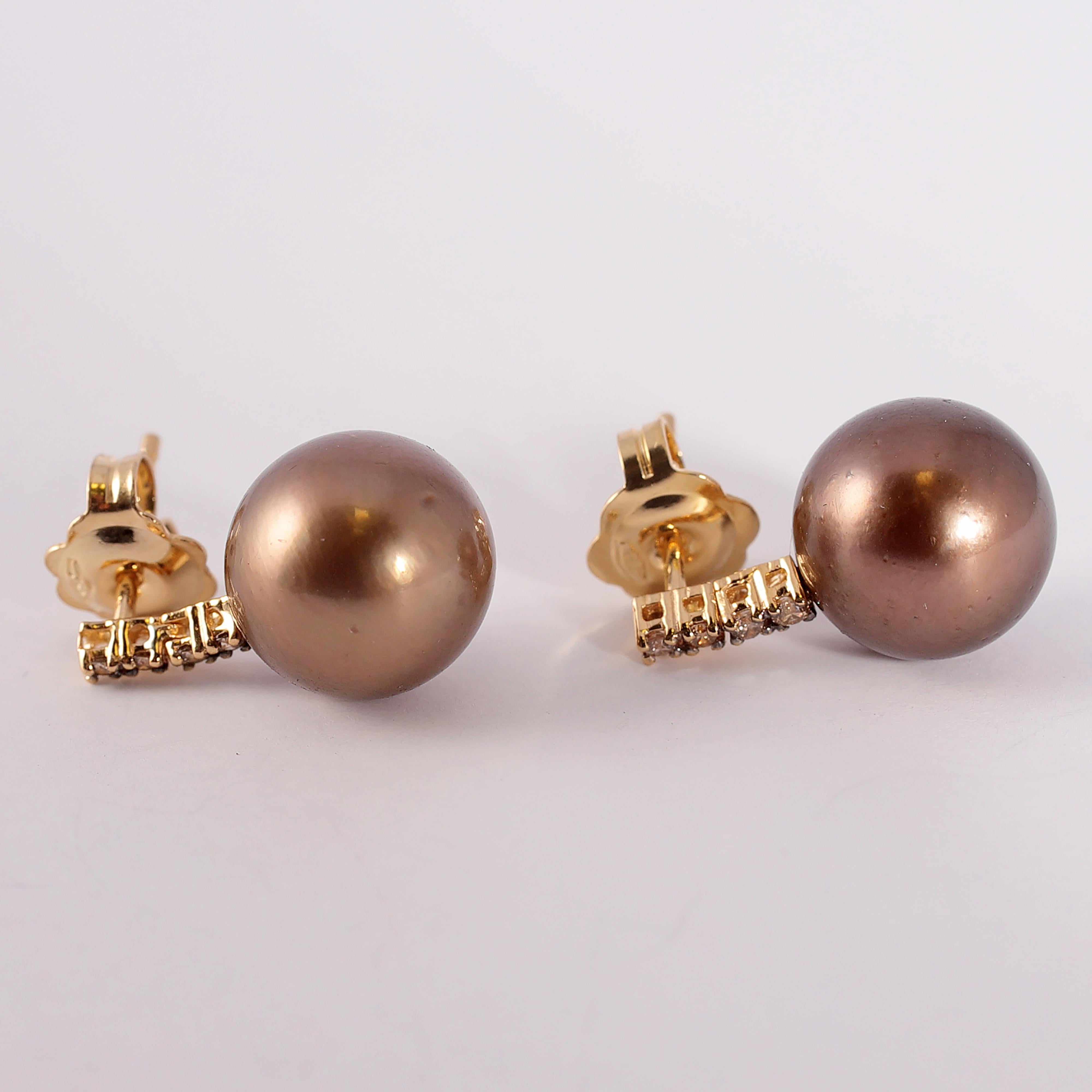 brown pearl earrings