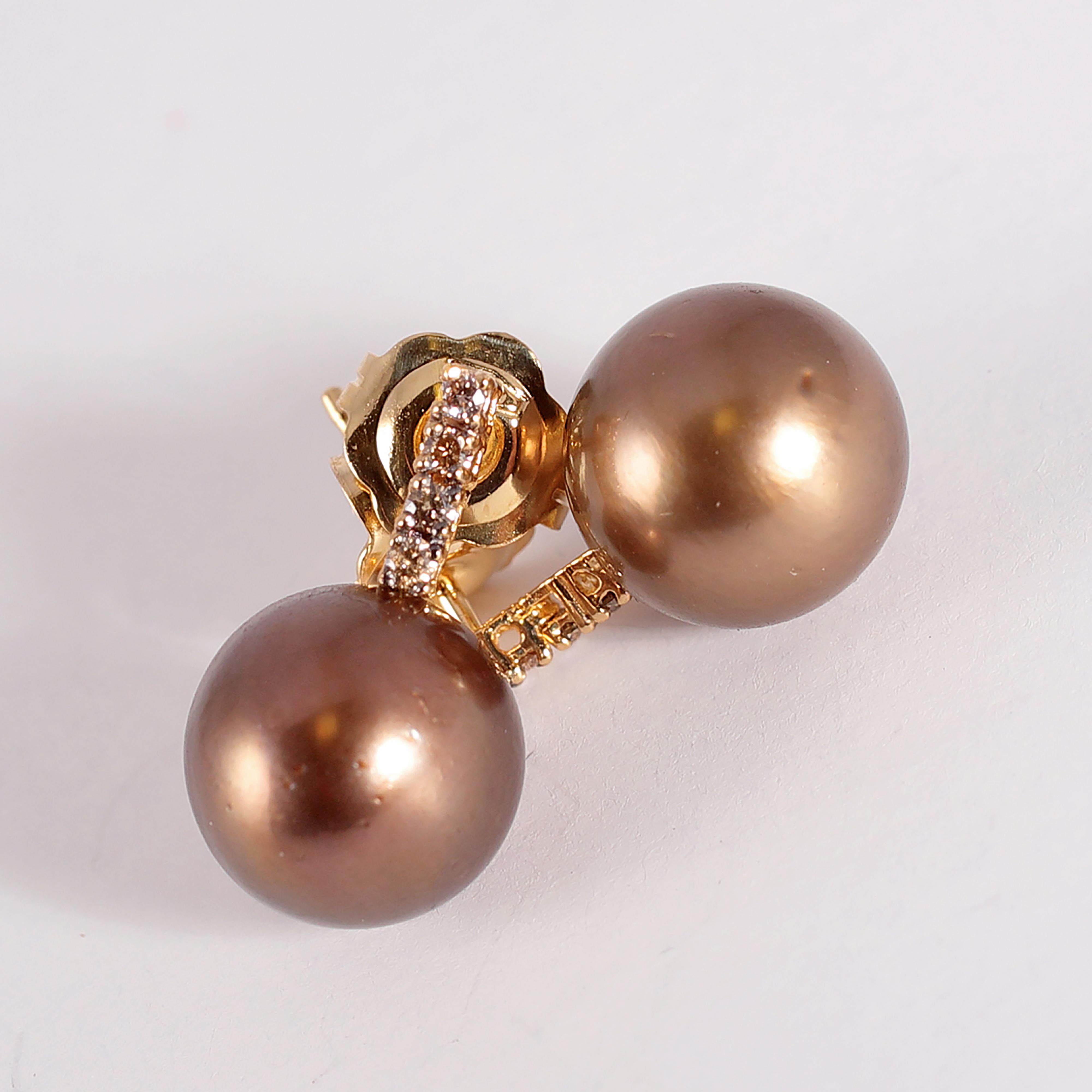brown pearls earrings