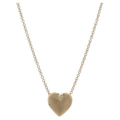 Gelbgold-Halskette mit gebürstetem Herz-Anhänger 18" - 14k Love