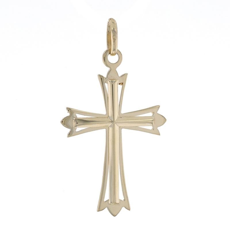 Metallgehalt: 14k Gelbgold

Thema: Knospendes Kreuz, Glaube
Merkmale: Offener Schnitt Detaillierung

Messungen
Höhe (vom stationären Bügel): 1 15/32