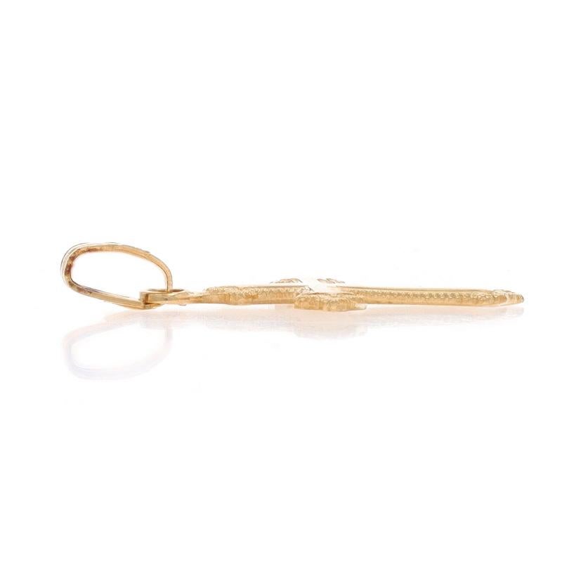 Yellow Gold Budded Cross Pendant - 14k Faith In Excellent Condition For Sale In Greensboro, NC