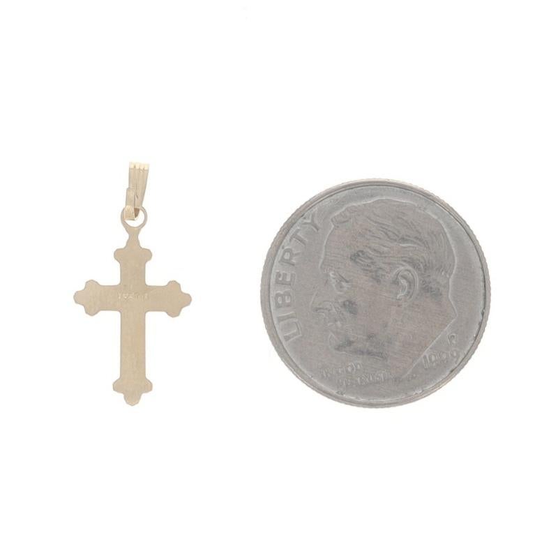 Women's Yellow Gold Budded Cross Pendant - 14k Faith For Sale