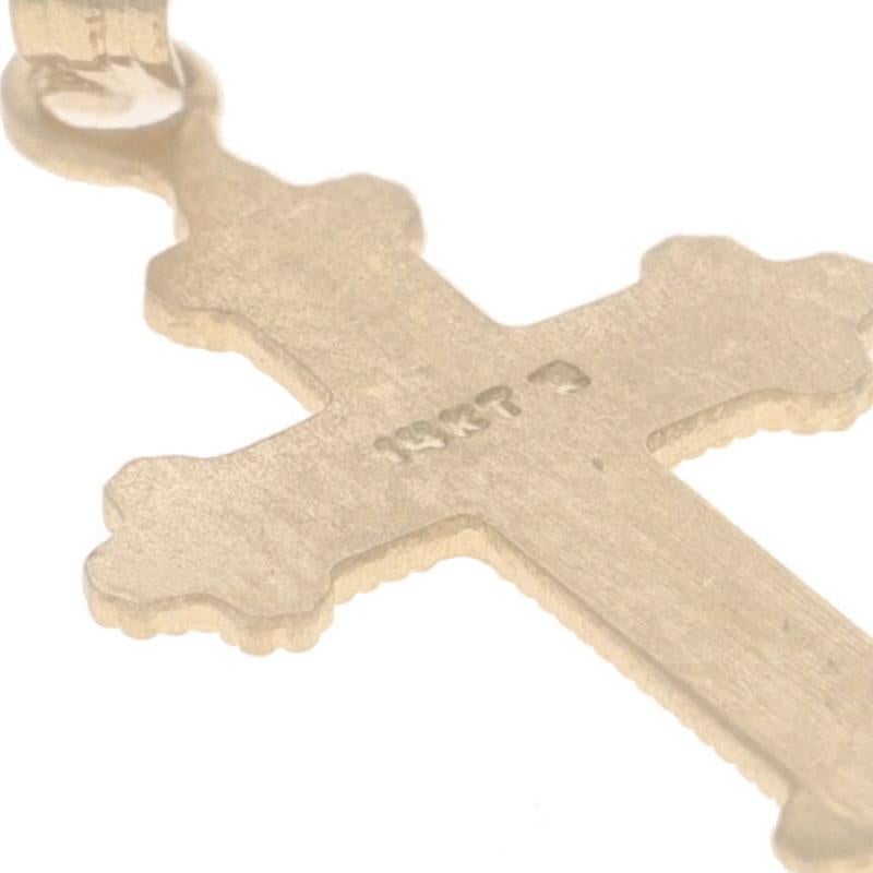Yellow Gold Budded Cross Pendant - 14k Faith For Sale 1