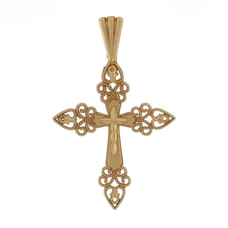 Marke: Michael Anthony

Metallgehalt: 14k Gelbgold

Thema: Knospendes Kreuz, Glaube
Merkmale: Matte Open Cut Design mit geätzten & Milgrain Detaillierung

Messungen

Höhe (ab feststehendem Bügel): 1 1/4