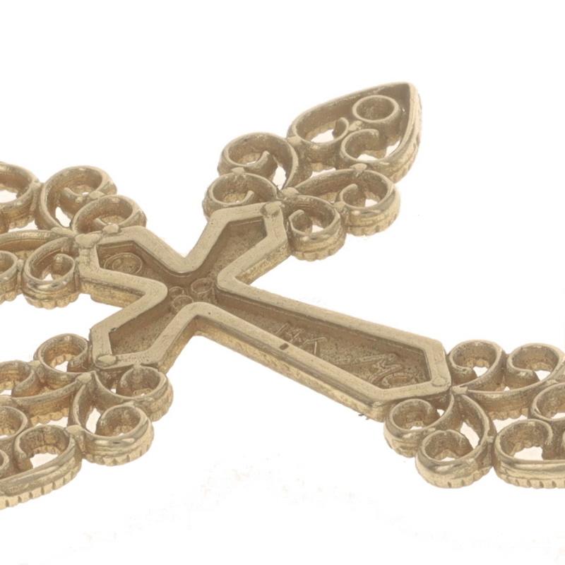 Gelbgold Budded Kreuz-Anhänger - 14k Faith Pointed Matter Milgrain für Damen oder Herren