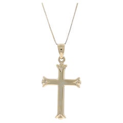 Collar Colgante Cruz en Capullo de Oro Amarillo 18" - Fe 10k