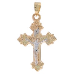 Ciondolo con crocifisso in oro giallo - Croce di fede 14k