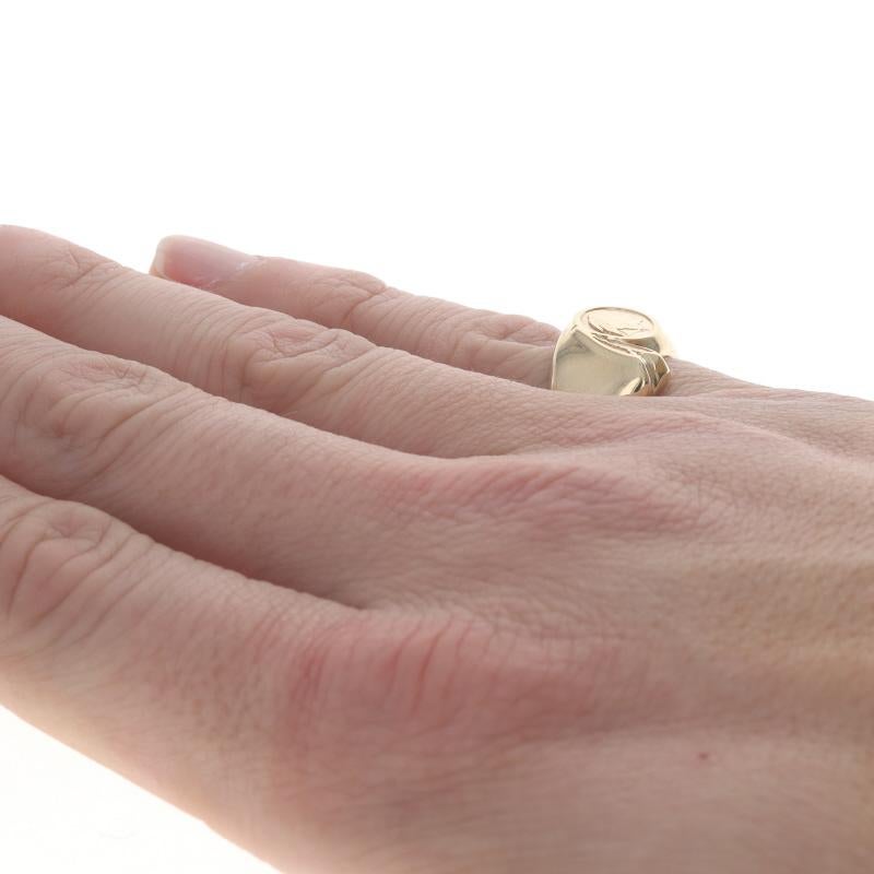 Yellow Gold Buffalo Nickel Replica Men's Signet Ring - 10k Native American Bust For Sale 2