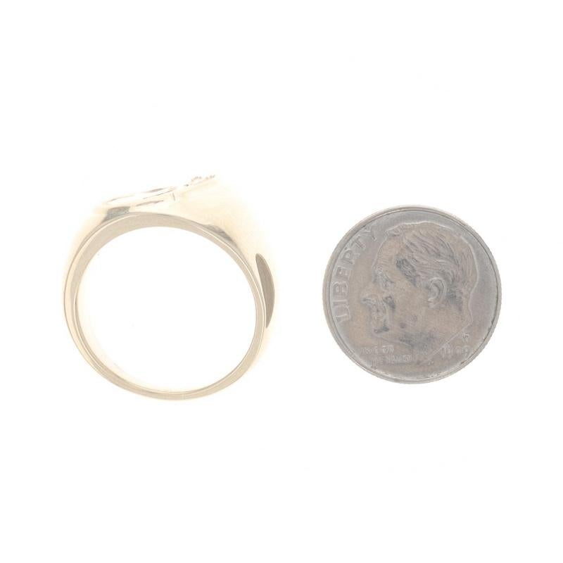 Yellow Gold Buffalo Nickel Replica Men's Signet Ring - 10k Native American Bust For Sale 3