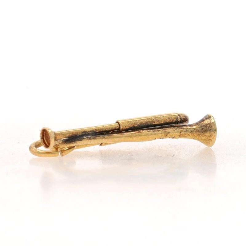 Yellow Gold Bugle Charm - 14k Brass Instrument Music In Excellent Condition For Sale In Greensboro, NC