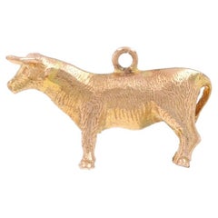 Yellow Gold Bull Charm - 10k Cattle Livestock