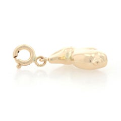 Yellow Gold Bunny Rabbit Charm, 14k Easter Springtime