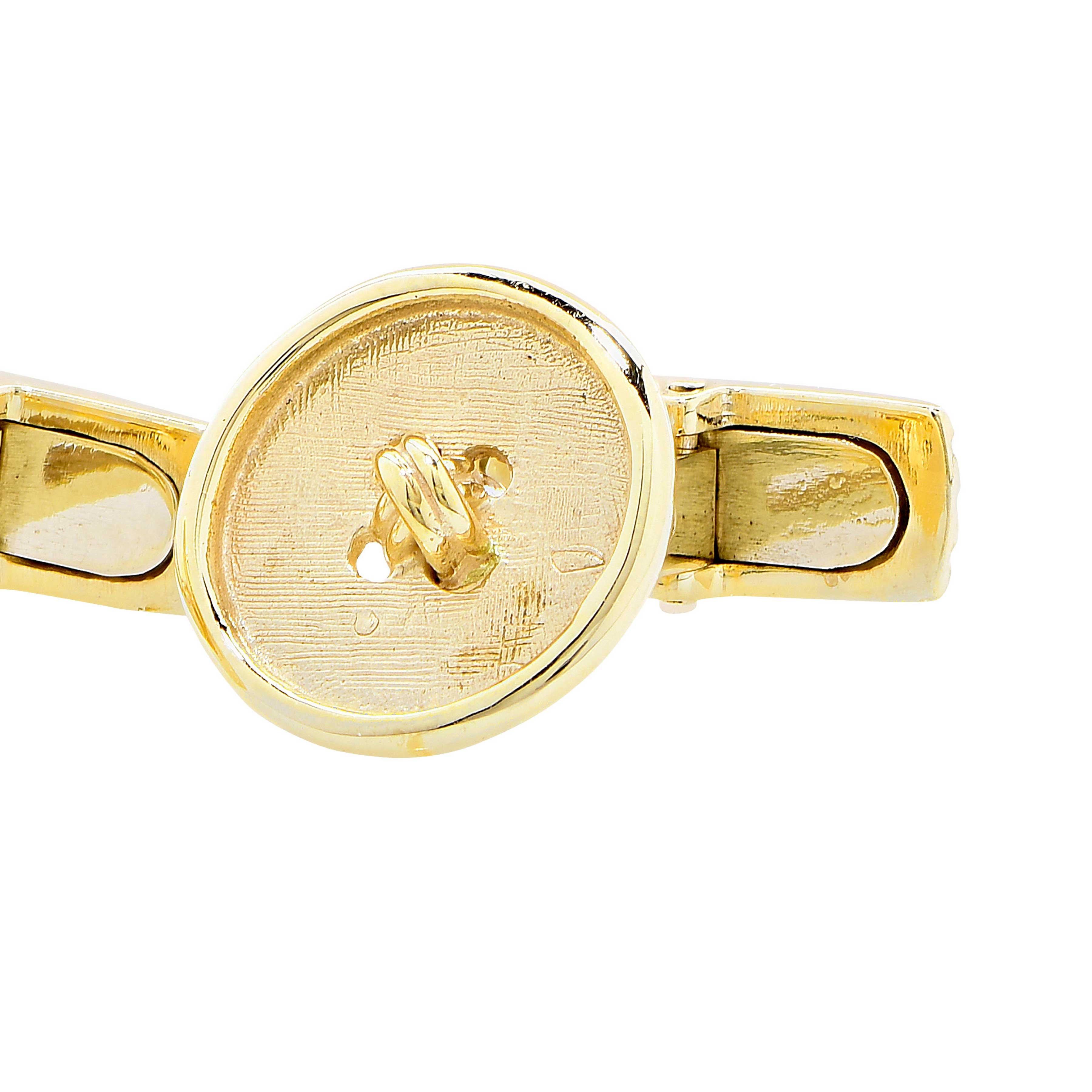 Yellow Gold Button Cufflinks In Excellent Condition For Sale In Bay Harbor Islands, FL
