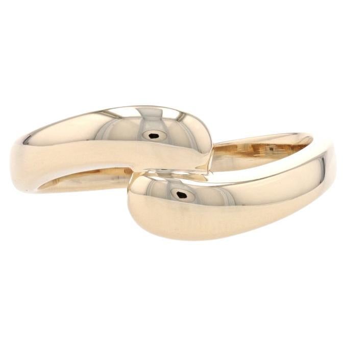 Yellow Gold Bypass Band - 14k Statement Ring For Sale