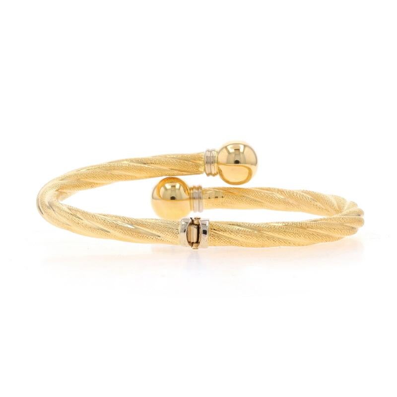 Yellow Gold Bypass Bangle Bracelet 6 1/2