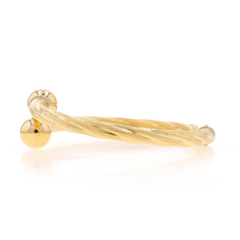 Women's Yellow Gold Bypass Bangle Bracelet 6 1/2