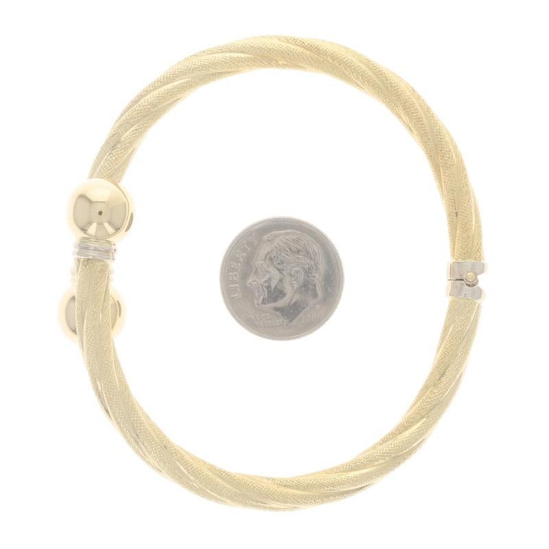 Yellow Gold Bypass Bangle Bracelet 6 1/2