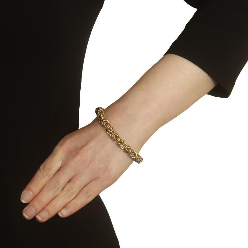 Bracelet à chaîne byzantine en or jaune 7 1/2