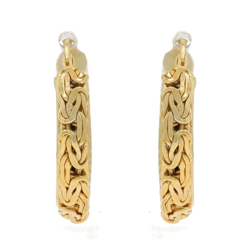 Boucles d'oreilles Byzantine en or jaune 14k percées Italie Excellent état - En vente à Greensboro, NC