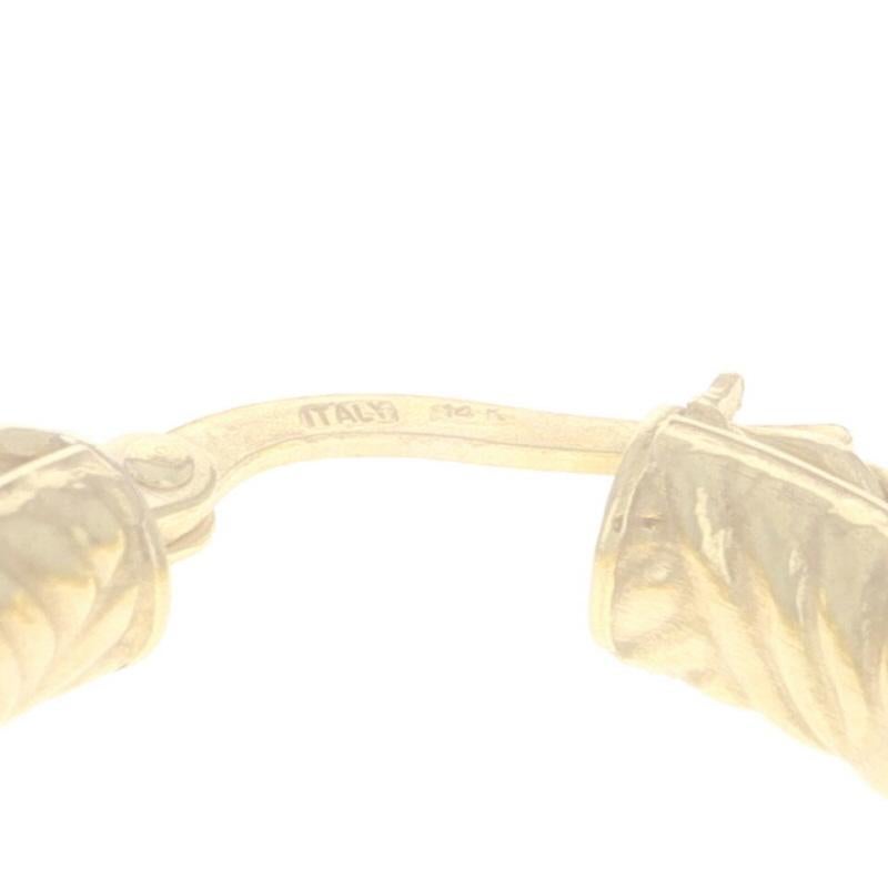 Boucles d'oreilles Byzantine en or jaune 14k percées Italie en vente 1