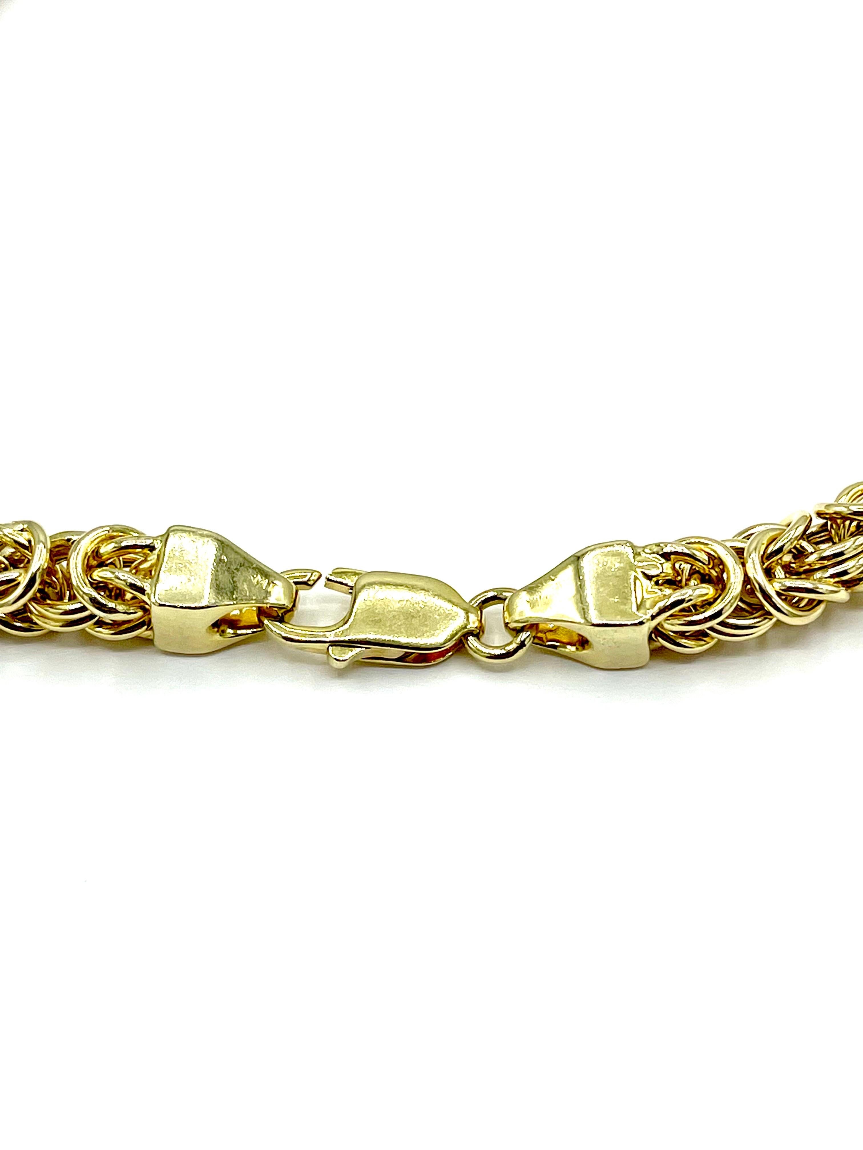 Retro Yellow Gold Byzantine Graduated Necklace