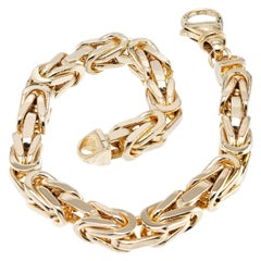 Yellow Gold Byzantine Heavy Link Men's Bracelet