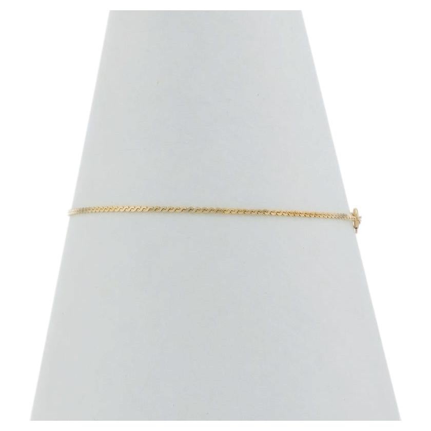 Yellow Gold C-Link Chain Bracelet 7" - 14k