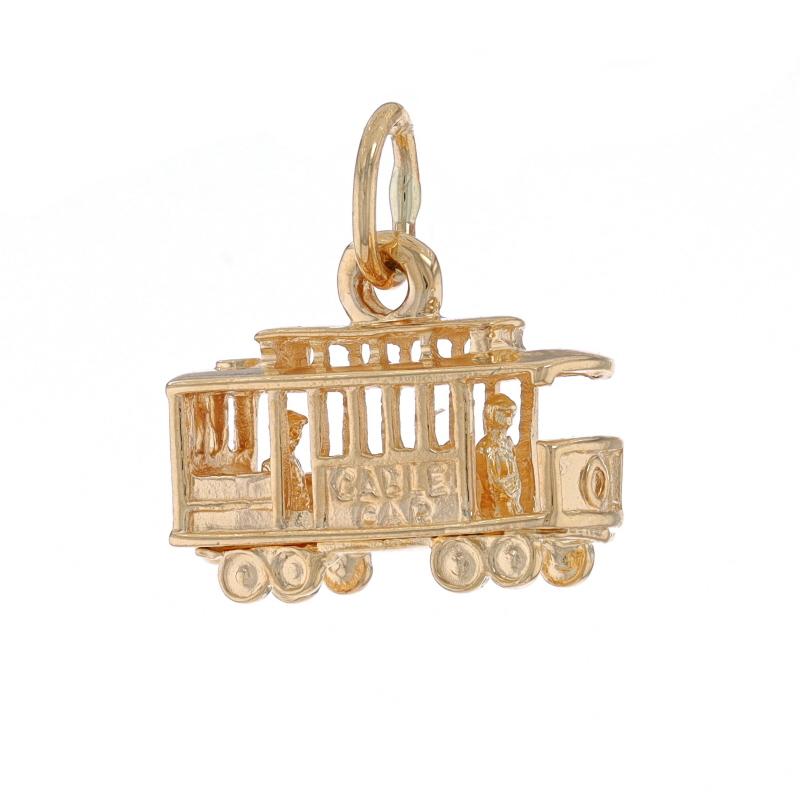 Metal Content: 14k Yellow Gold

Theme: Cable Car, Travel Souvenir

Measurements

Tall (from stationary bail): 1/2