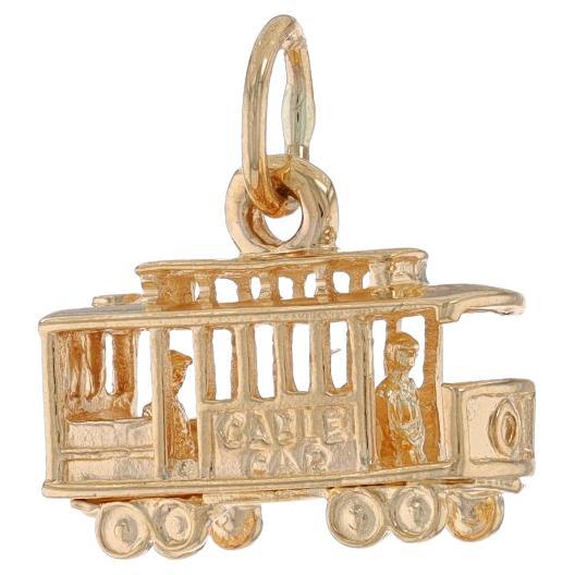 Yellow Gold Cable Car Charm - 14k Travel Souvenir For Sale