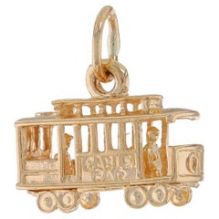 Yellow Gold Cable Car Charm - 14k Travel Souvenir