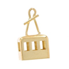 Yellow Gold Cable Car Charm - 18k Aerial Transporation