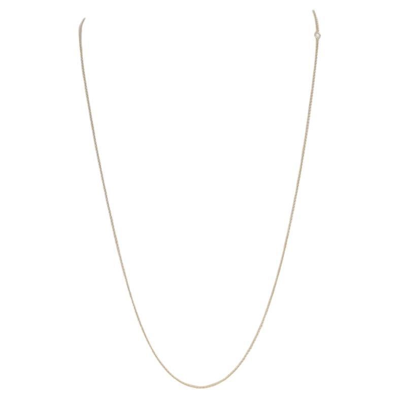 Yellow Gold Cable Chain Necklace - 14k Adjustable For Sale