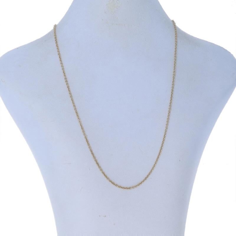 Yellow Gold Cable Chain Necklace - 14k Adjustable Length In Excellent Condition For Sale In Greensboro, NC