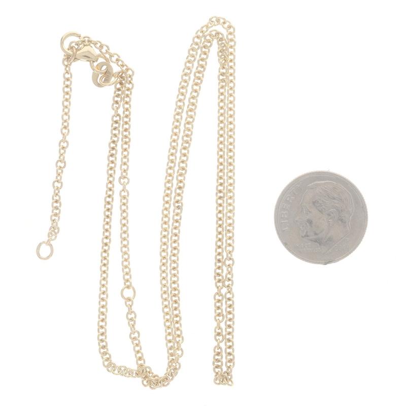 Women's or Men's Yellow Gold Cable Chain Necklace - 14k Adjustable Length For Sale