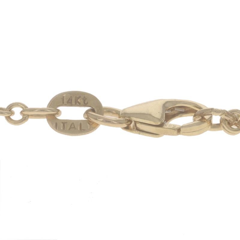 Yellow Gold Cable Chain Necklace - 14k Adjustable Length For Sale 1