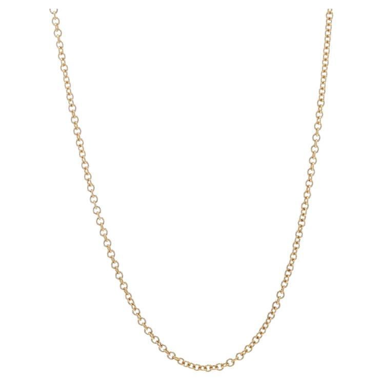 Yellow Gold Cable Chain Necklace - 14k Adjustable Length